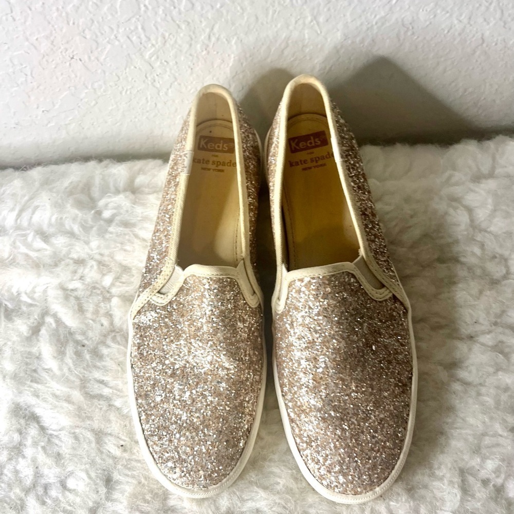 Keds Sparkling Slip-On Sneakers - Gold Women Size 9